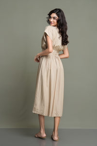 Delta Midi Dress - Biscuit