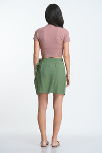 Rib Crew Crop T-Shirt - Blush