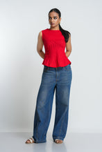 Load image into Gallery viewer, Poppy Pin Tuck Top - Scarlet
