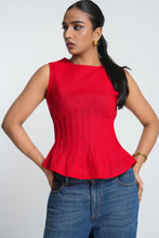 Load image into Gallery viewer, Poppy Pin Tuck Top - Scarlet
