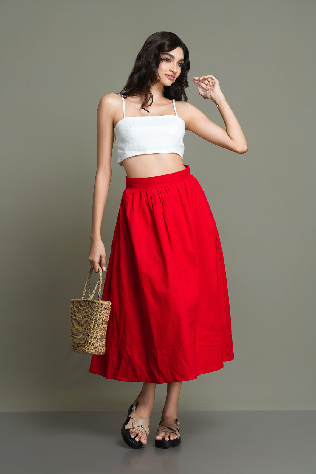 Lana Midi Skirt - Apple
