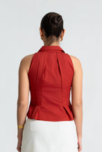 Load image into Gallery viewer, Rua Pleated Top - Crimson
