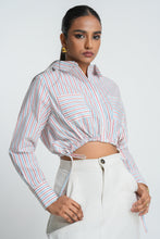 Load image into Gallery viewer, Luna Ruched Crop Shirt  - Old Port
