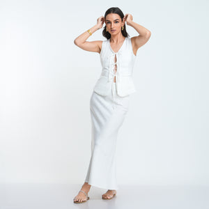 Rosie Sleeveless Top - Pearl