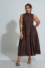 Load image into Gallery viewer, Flow Tiered Midi Dress - Chocolate
