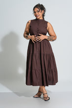 Load image into Gallery viewer, Flow Tiered Midi Dress - Chocolate
