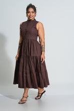 Load image into Gallery viewer, Flow Tiered Midi Dress - Chocolate

