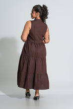 Load image into Gallery viewer, Flow Tiered Midi Dress - Chocolate
