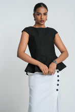 Load image into Gallery viewer, Carmen Peplum Top - Black
