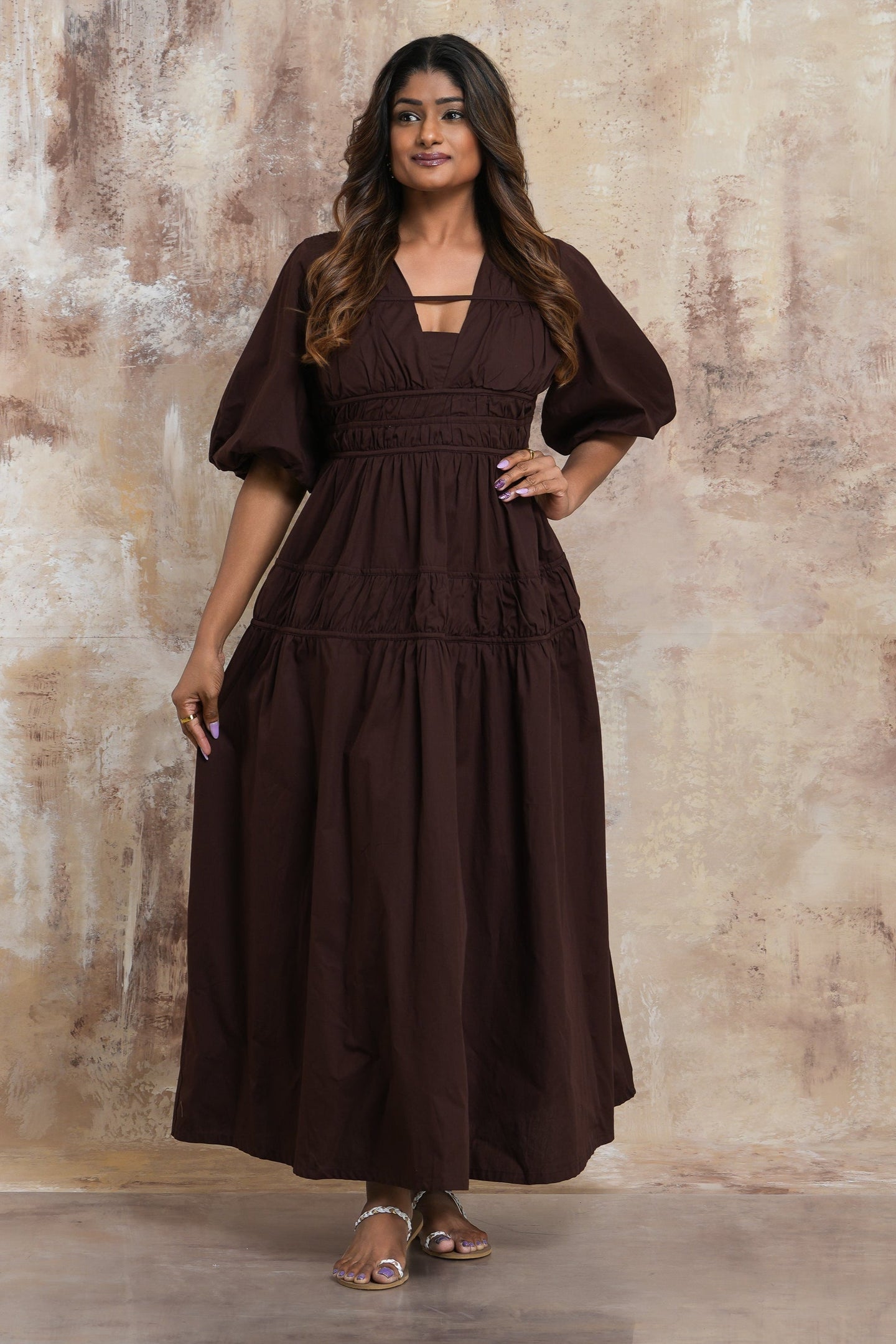Caroline Maxi Dress - Chocolate