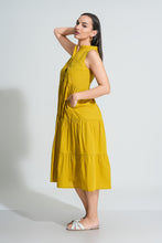 Load image into Gallery viewer, Flow Tiered Midi Dress - Mustard
