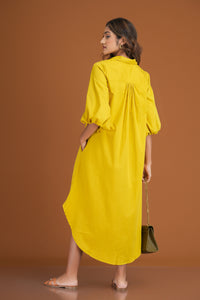 Lora High Low Dress - Mustard
