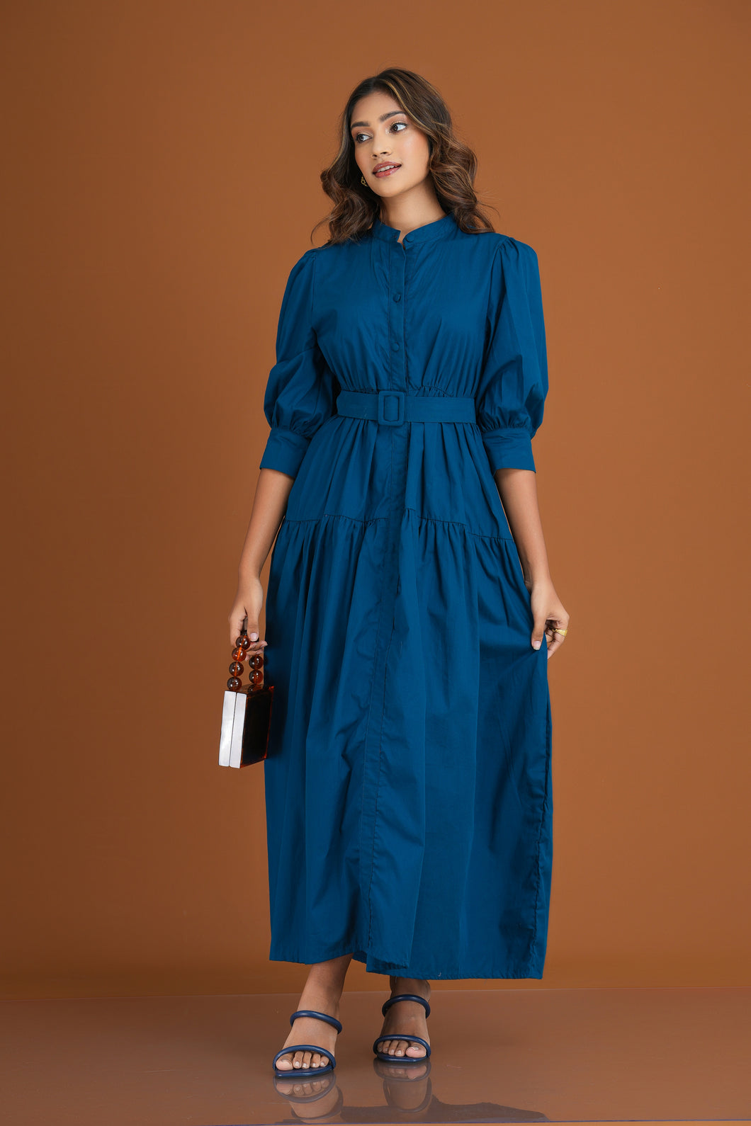 Zara Tier Dress - Indigo