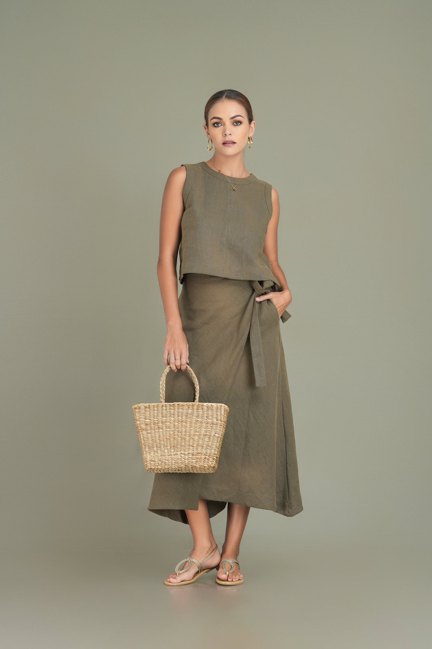 Jane Wrap Skirt - Olive