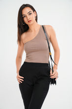 Load image into Gallery viewer, Daniella Rib One-Shoulder Top - Nude
