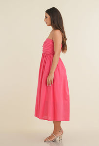 Mae Strapless Dress - Pink