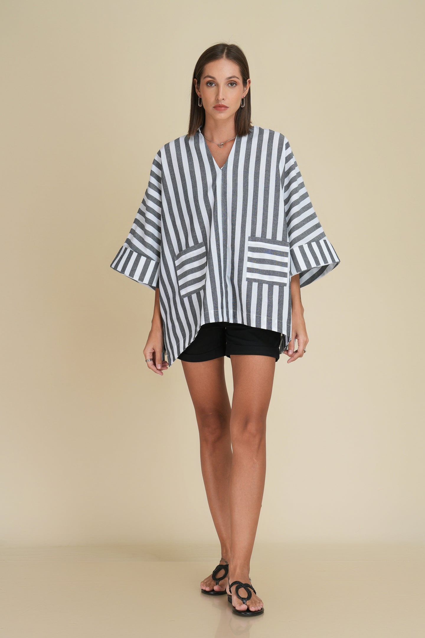 Santorini Kimono Top - Steel