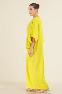 Athena Maxi Kaftan - Lemon