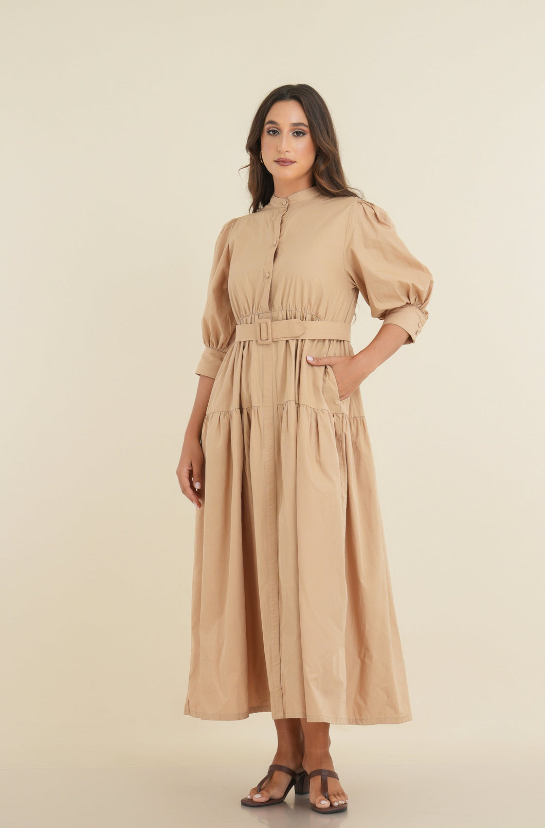 Zara Tier Dress - Nude