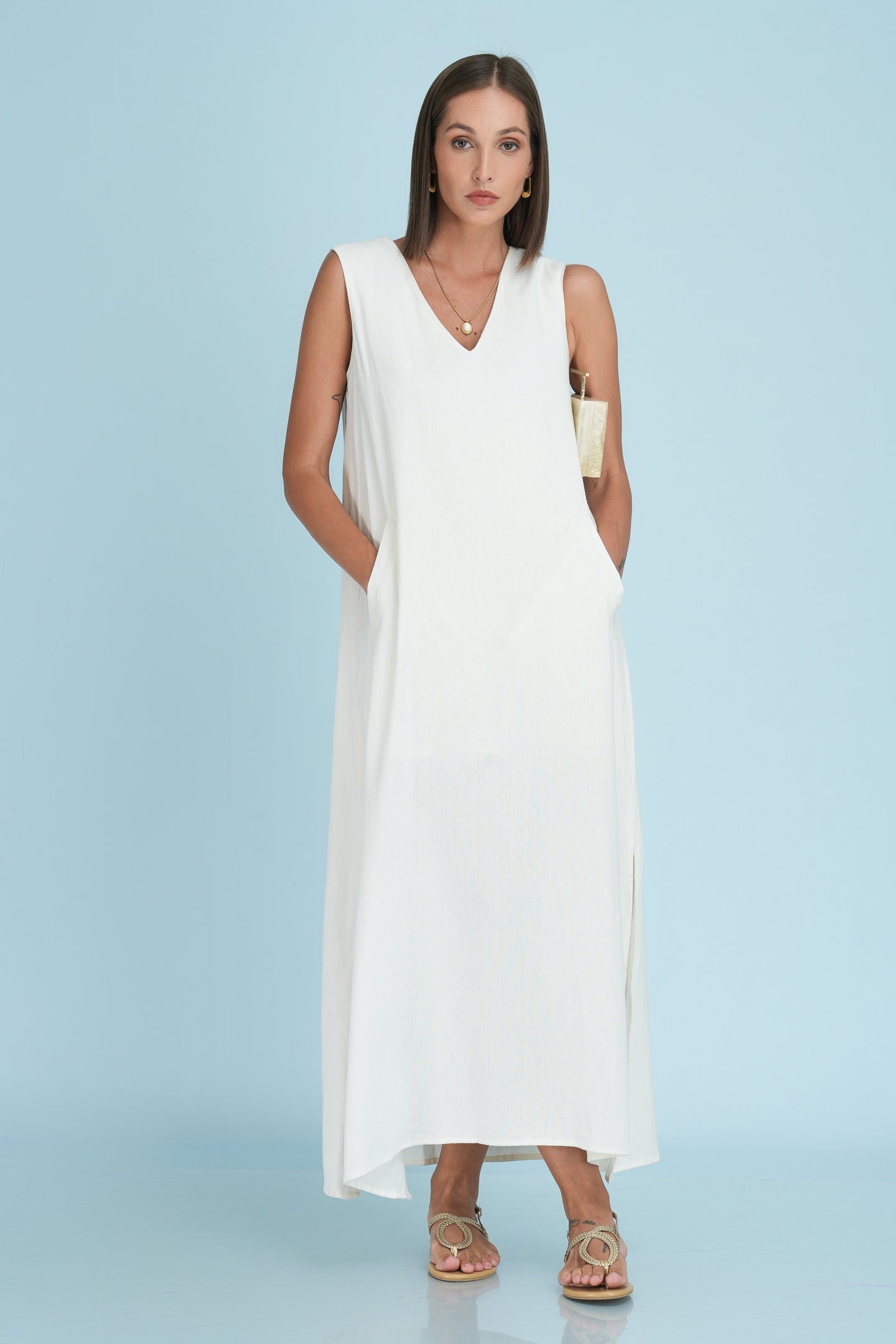Santorini Maxi Dress - Pearl