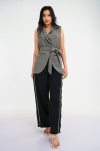 Della Sleeveless Blazer - Olive