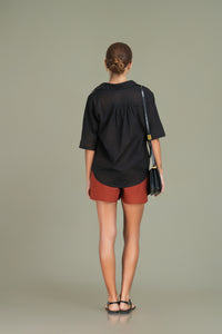 Oversized Short Sleeve Shirt - Black
