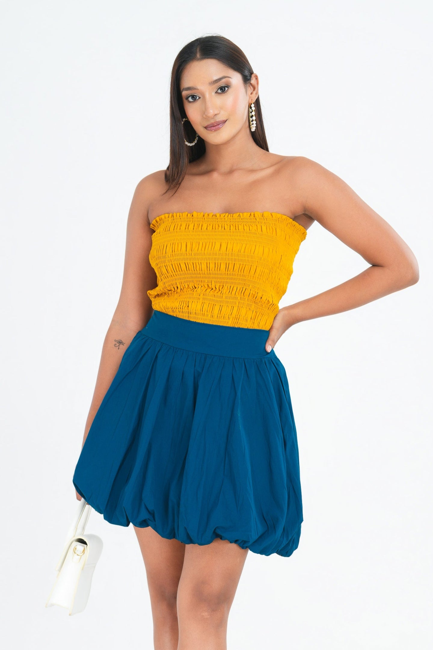 Kate Strapless Top - Mustard