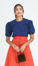 Load image into Gallery viewer, Lily Pleated Top - Indigo
