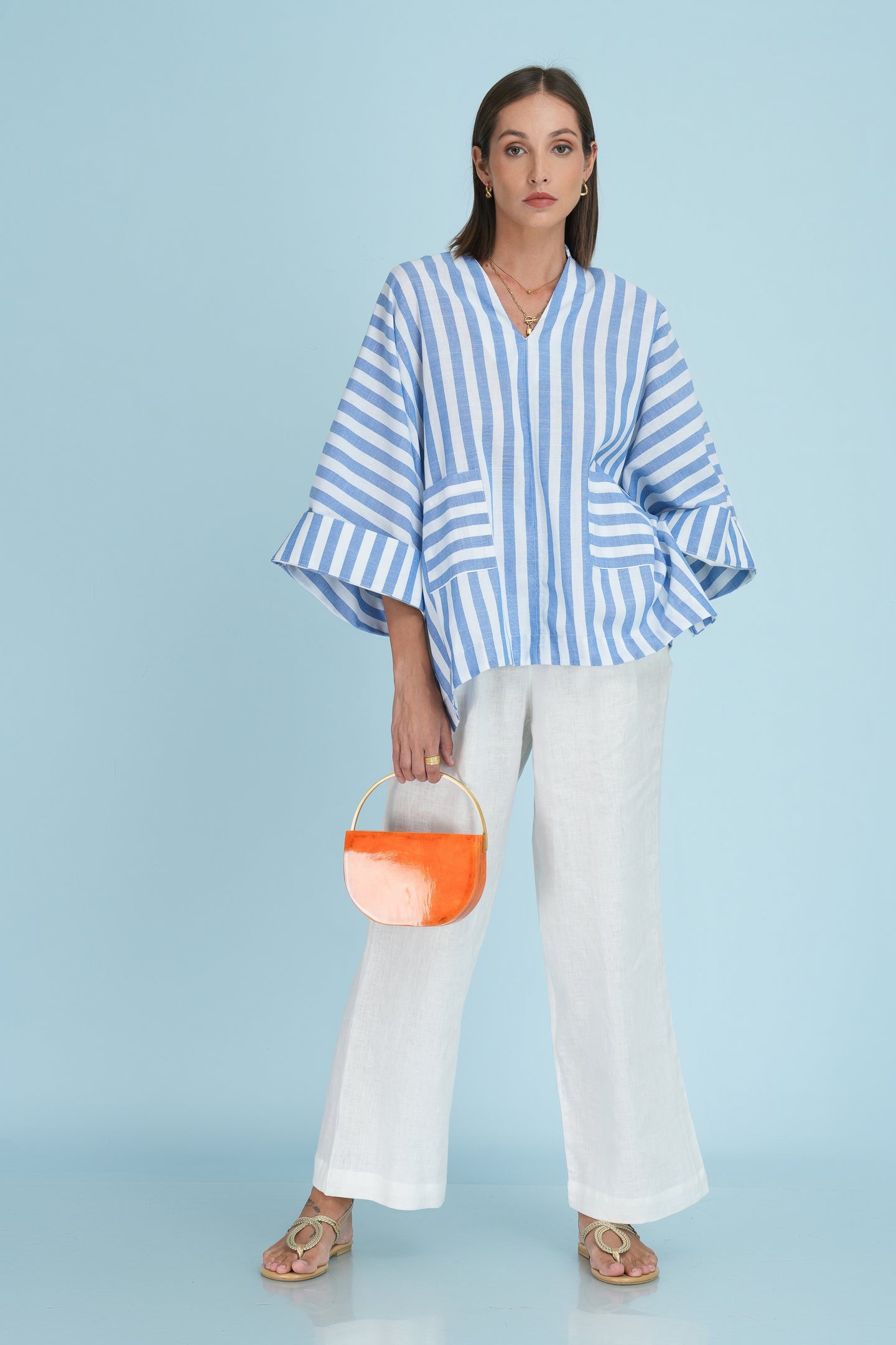 Santorini Kimono Top - Sky