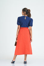 Load image into Gallery viewer, Kathryn A-Line Midi Skirt - Fire
