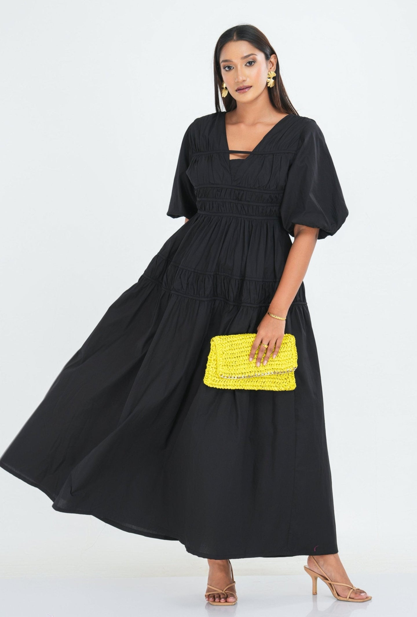 Caroline Midi Dress - Black