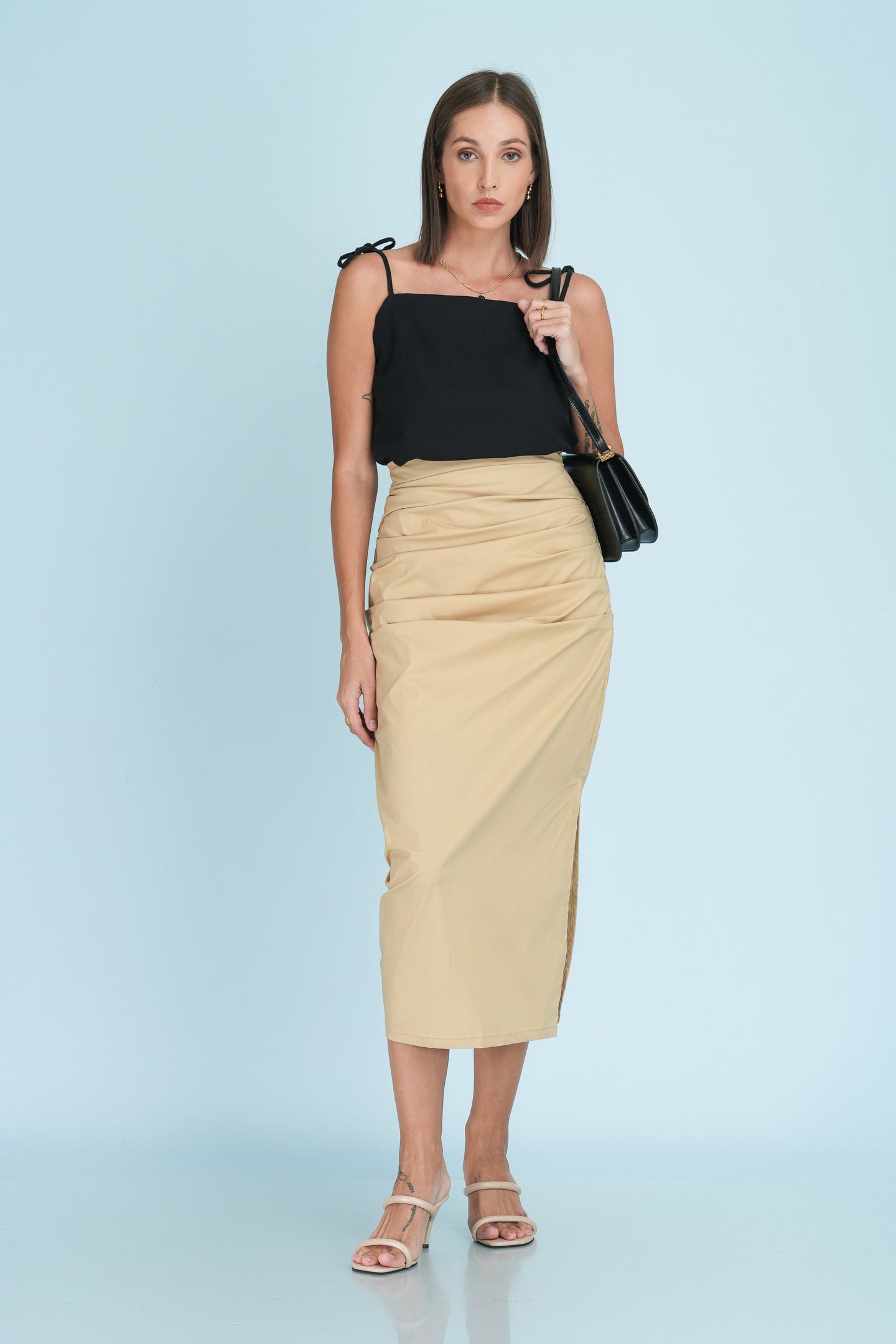 Levi Midi Skirt - Biscotti