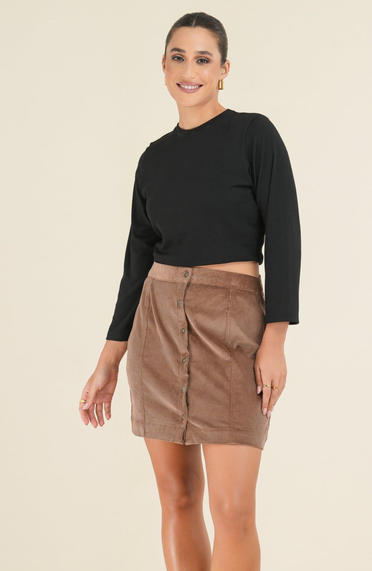 Audrey Mini Skirt - Almond