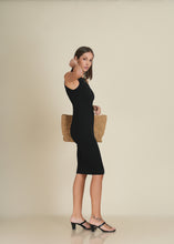 Load image into Gallery viewer, Bella Ribbed Midi Dress - Black
