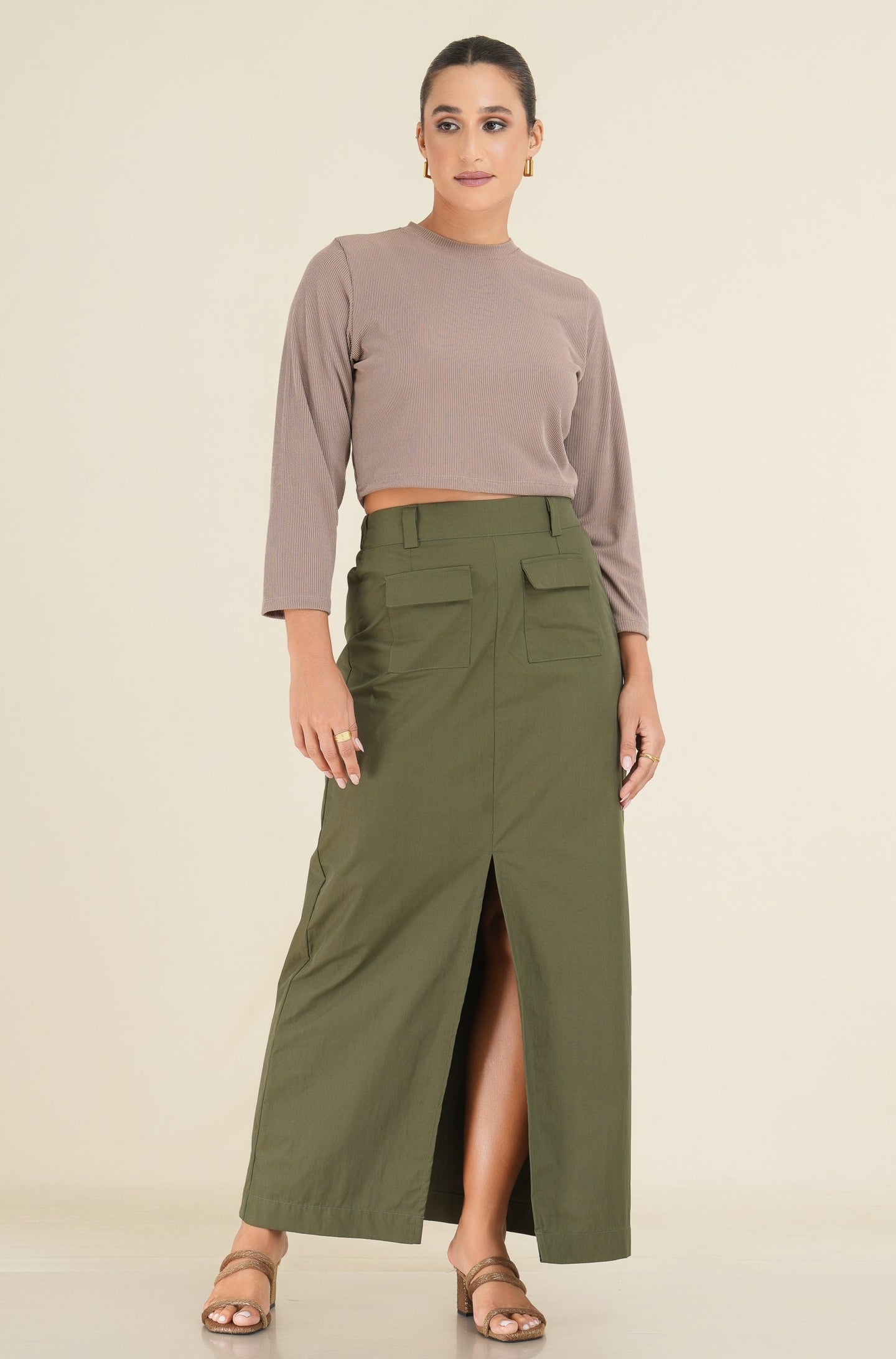 Mackenzie Long Skirt - Olive