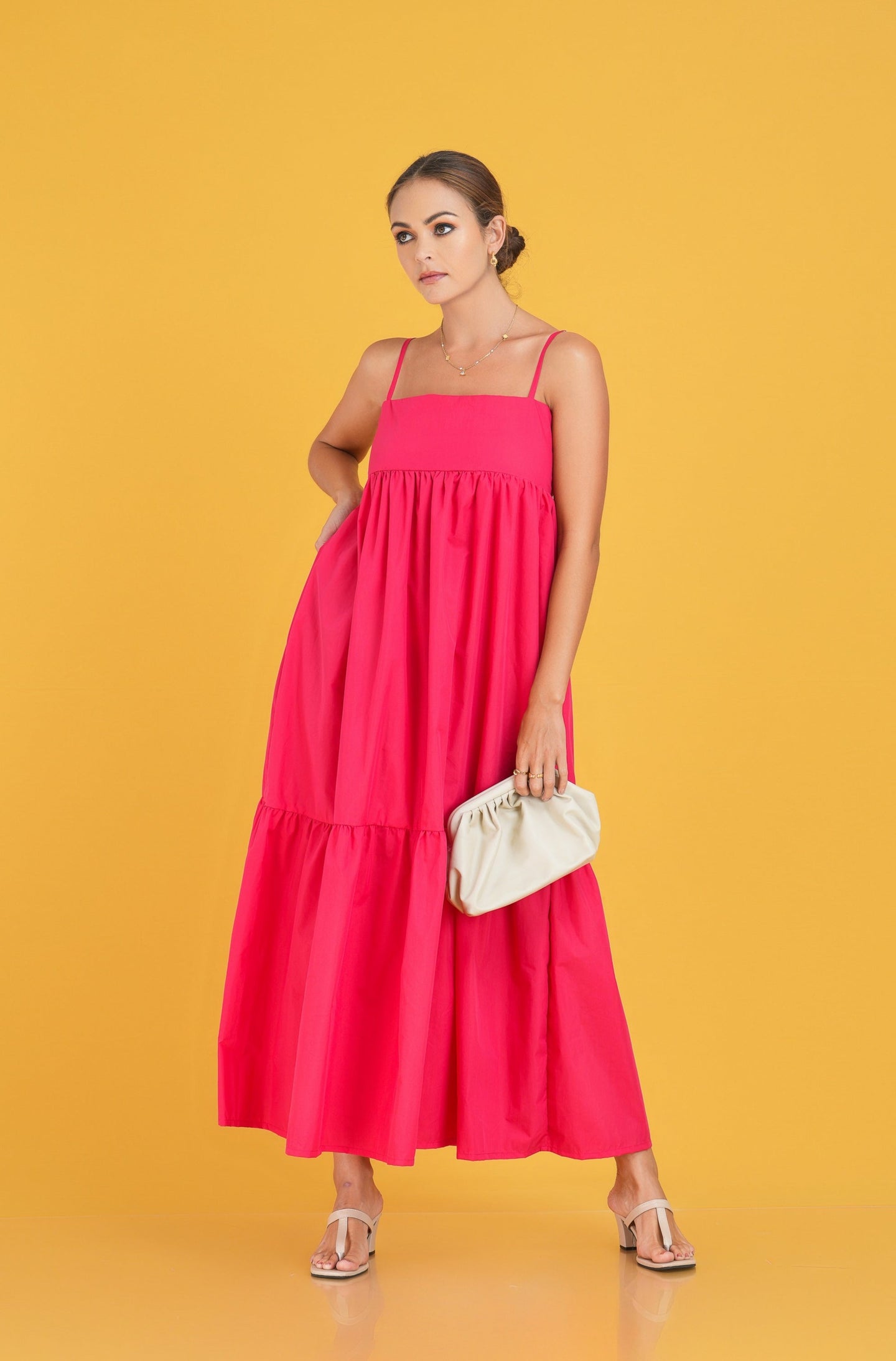 Freya Strappy Dress - Barbie