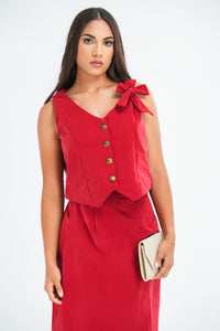 Rosie Waist coat - Cherry