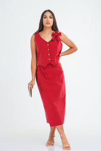 Rosie Waist coat - Cherry