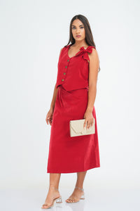 Rosie Waist coat - Cherry