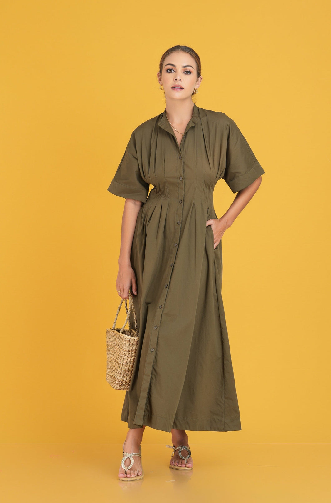 Pinning You Maxi Dress - Olive