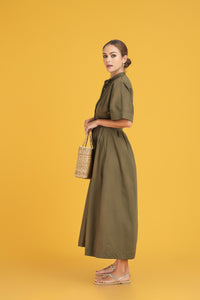 Pinning You Maxi Dress - Olive