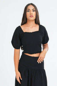 Jasmine Crop Top - Black