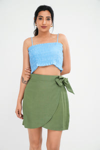 Summer Mini Wrap Skirt - Sage