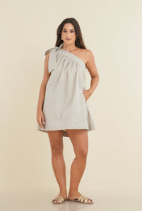 Jayla One Shoulder Dress - Dove