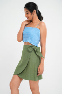 Summer Mini Wrap Skirt - Sage