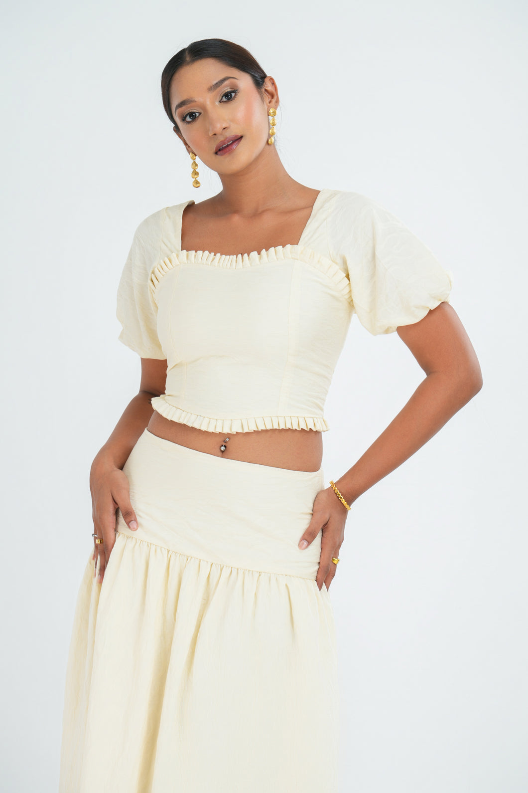 Jasmine Crop Top - Cream