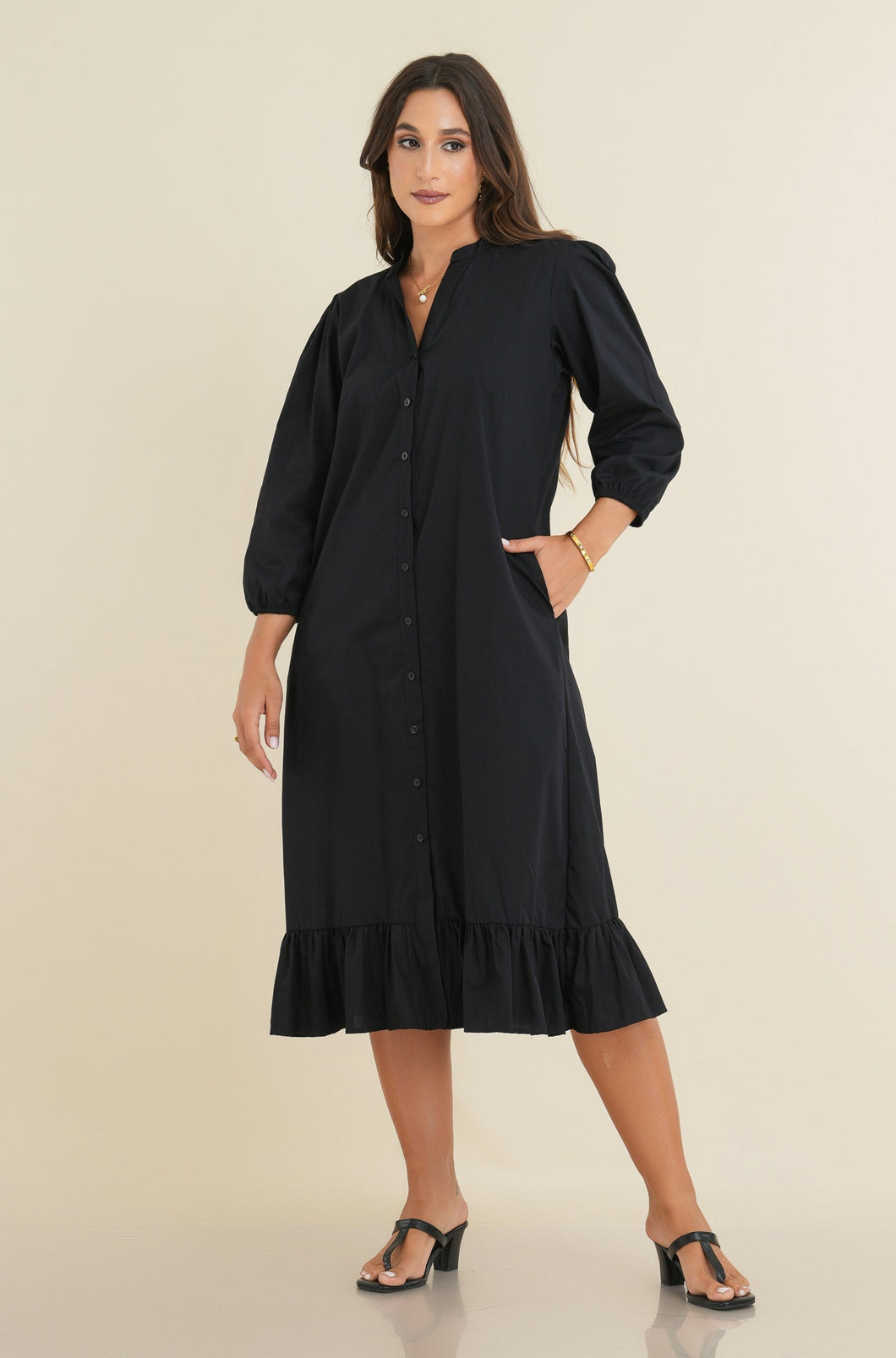 Hazel Midi Dress - Black