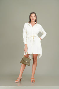 Stella Utility Mini Dress- Off White