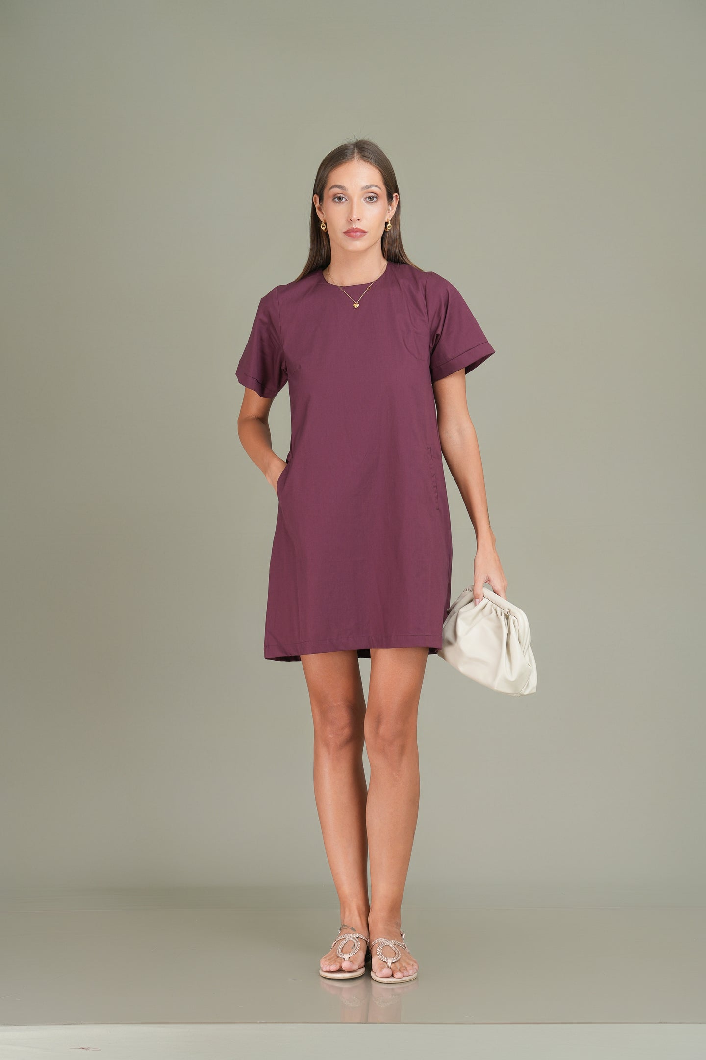 Day Shift Mini Dress - Wine