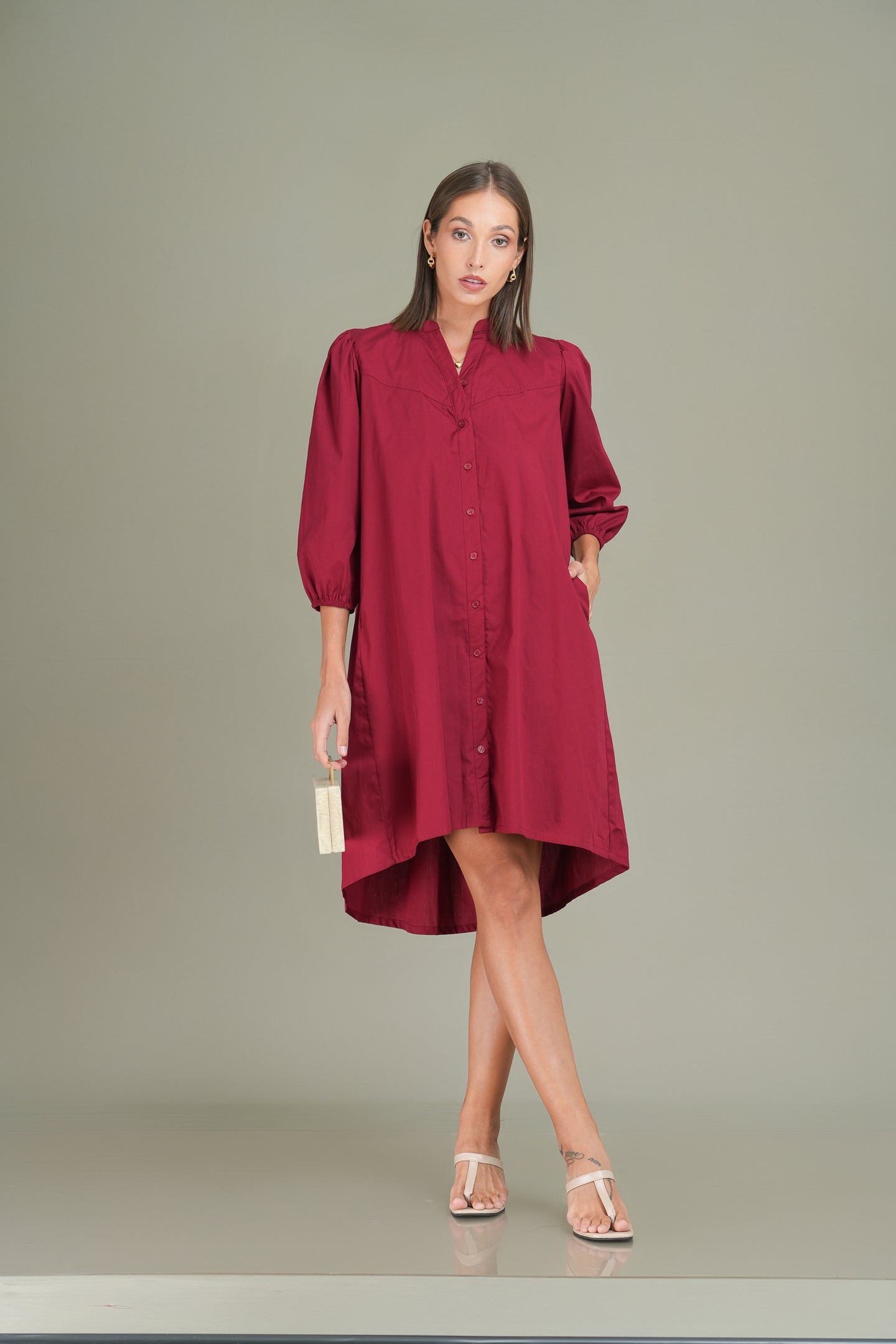 Hazel Mini Dress - Wine